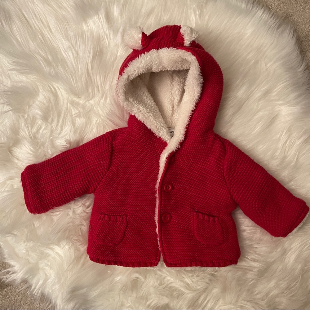 Carter's Newborn Sherpa-Lined Hooded Cardigan